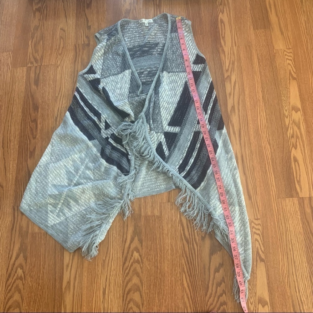 Blue gray Sleeveless Open Draped Vest M - Picture 11 of 14